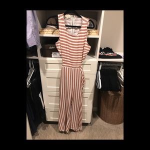 Stripped cutout jumpsuit